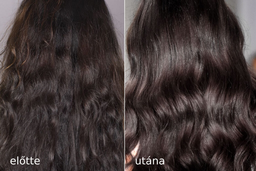 Nanoil Keratin Hair Mask-előtte és utána